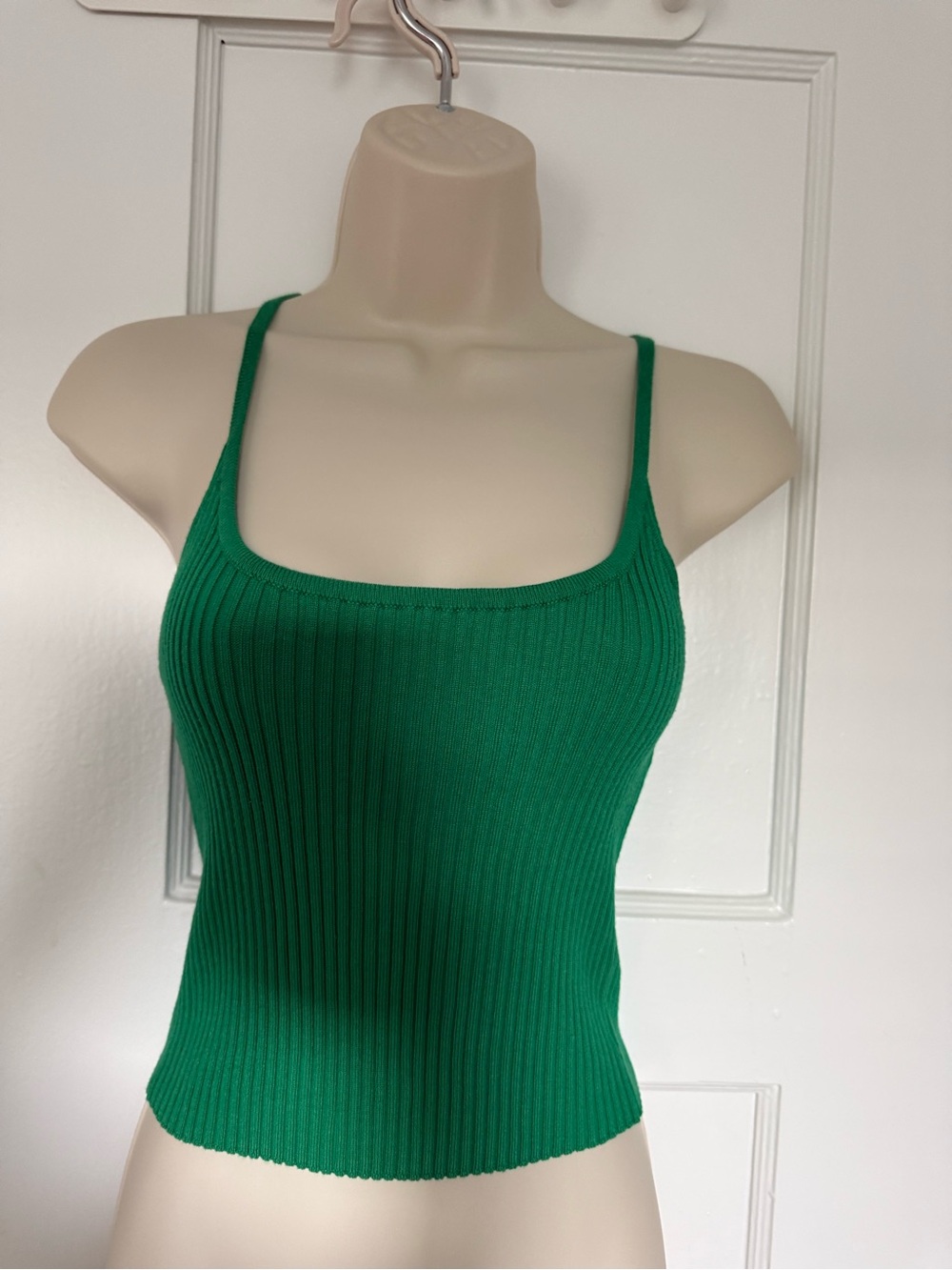 Lulu's Emerald Ribbed Spaghetti Strap Tank